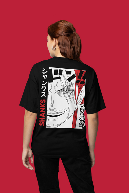 Red Hair Shanks From One Piece Unisex Oversized Tee
