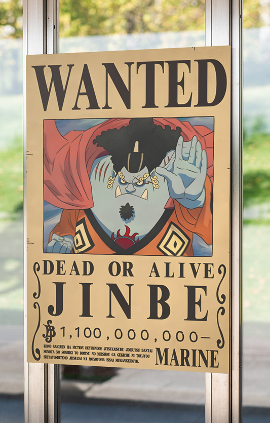 Jinbe ( First Son of the Sea ) From One Piece A4 Bounty Poster