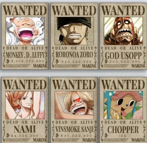 Strawhats Bounty Posters Set A4 Size