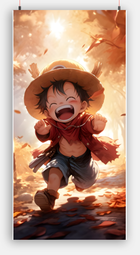 Chibi Monkey D. Luffy from One Piece 12x24 inches Poster